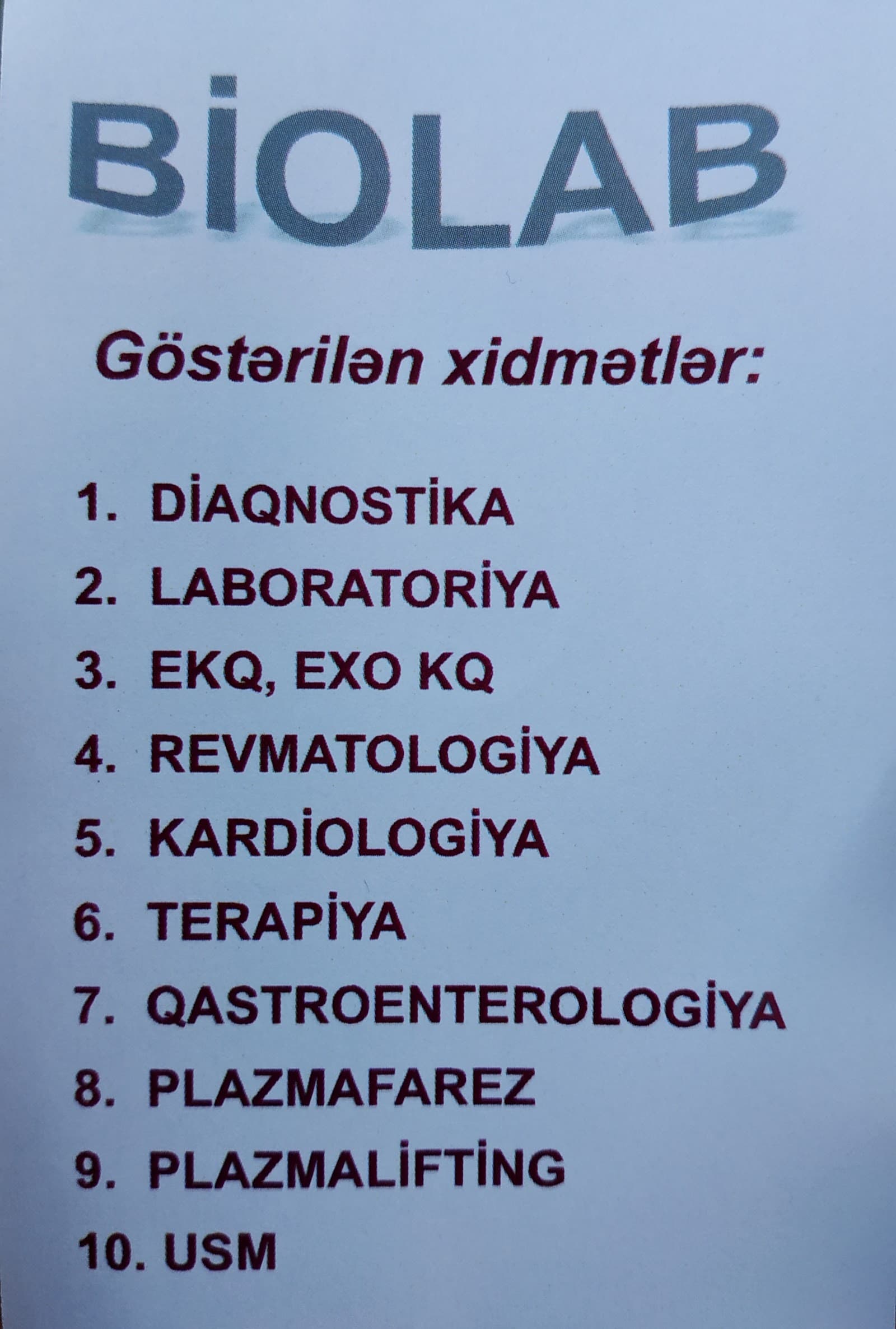 "Biolab" tibb mərkəzi — şəkil 1